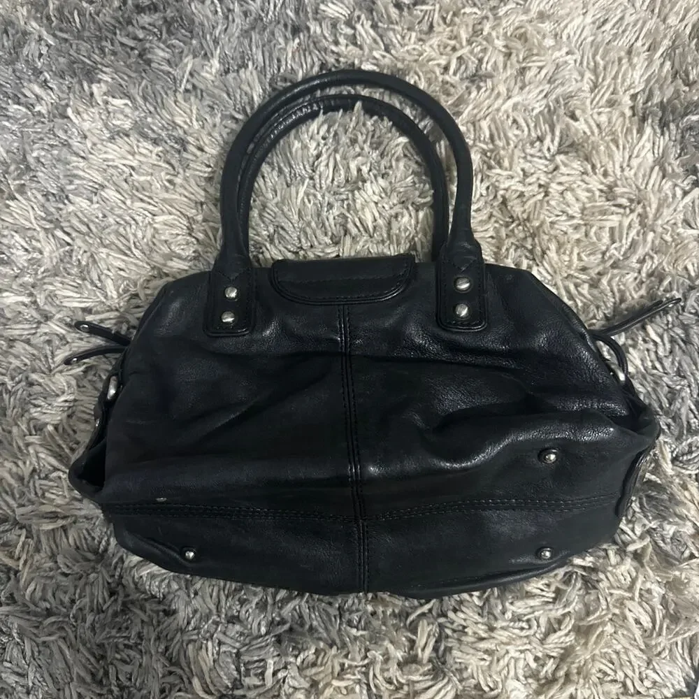 Botkier Bianca Boho Leather Signature Satchel Bag purse Handbag, Black